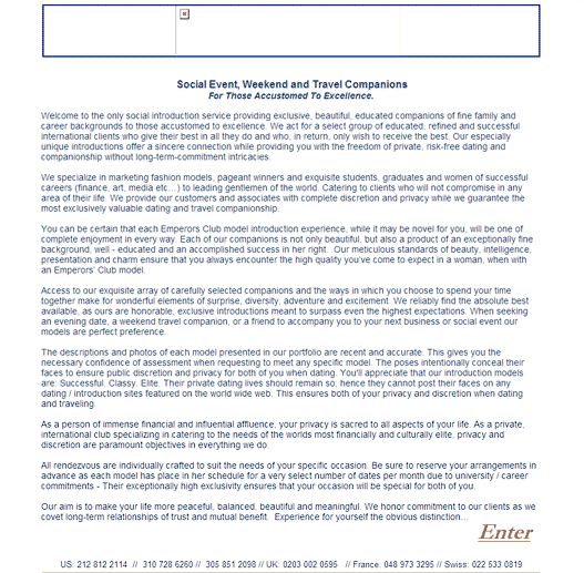 Emperors Club VIP Welcome Message 1